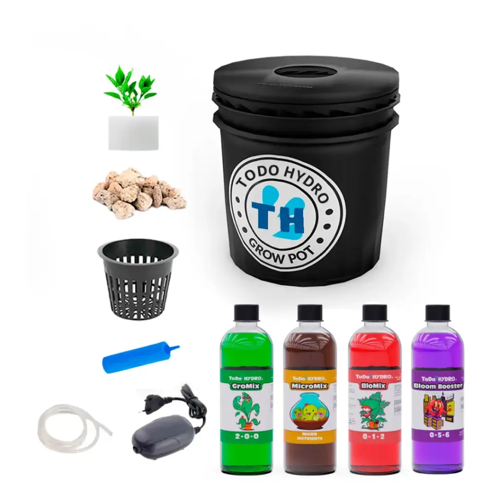 Grow Pot Original DWC Hydro Bucket Kit com bomba de ar, nutrientes e muito mais