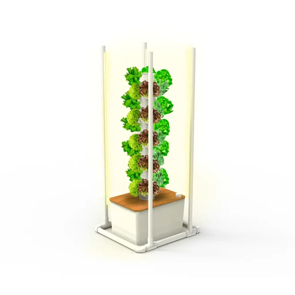 Kit hidropônico N6WP Sistema de torre para 50 plantas, jardim interno completo com nutrientes, sementes e acessórios (Não)