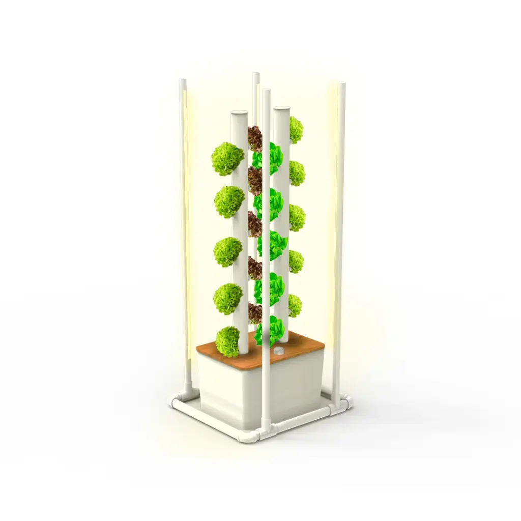 Kit Hidropônico N18 Sistema Torre para 20 Plantas, Jardim Completo com Nutrientes, Sementes e Acessórios