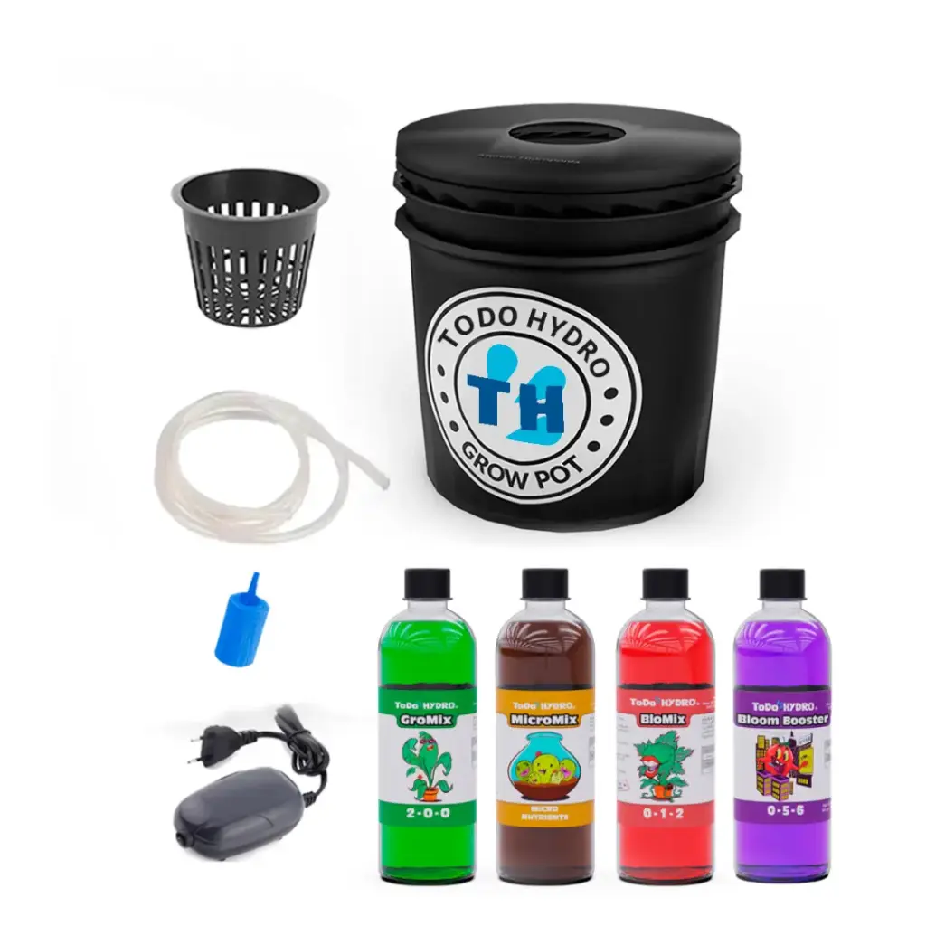 Grow Pot Econômico - Kit hidropônico DWC com bomba de ar, nutrientes e muito mais