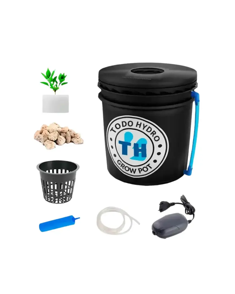 Grow Pot Original e Medidor de Nível de Água - Kit hidropônico DWC com bomba de ar e acessórios