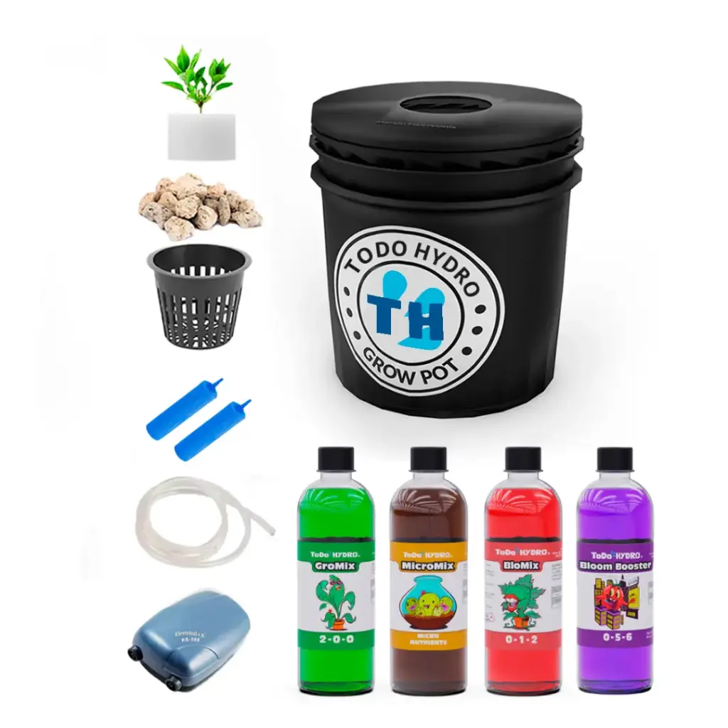 Grow Pot Profissional - Kit hidropônico DWC com bomba de ar, nutrientes e muito mais