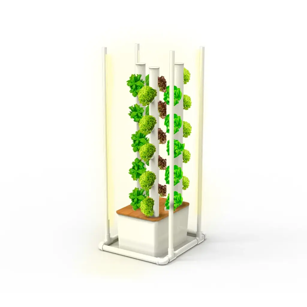 Kit Hidropônico N19 Sistema Torre para 30 Plantas, Jardim Completo com Nutrientes, Sementes e Acessórios (Não, 110V)