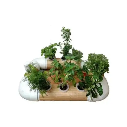 Mini Jardim Hidropônico DWC para 7 plantas com Bomba de ar, Nutrientes e Sementes (110V)