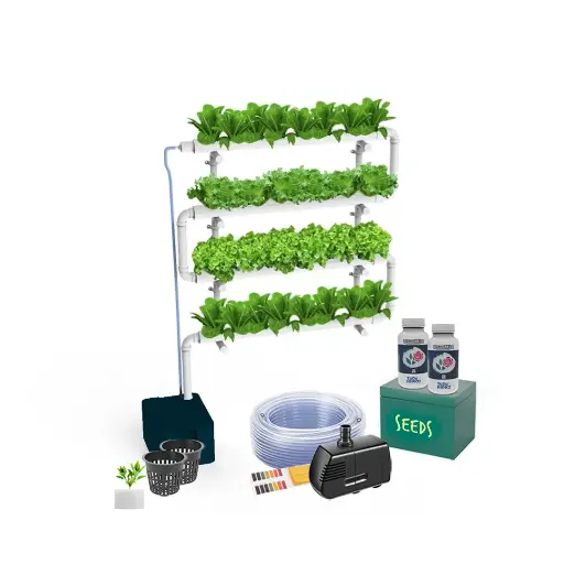 [KITWNUTRN5] Kit hidropônico N5 NFT System para 32 plantas, jardim interno completo com nutrientes, sementes e acessórios